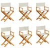 vidaXL 6 chaises pliantes en tissu blanc cr&egrave;me