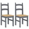 vidaXL Chaises &agrave; manger lot de 2 gris 40x46x99 cm bois massif de pin