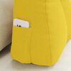 vidaXL Coussin de Dos Jaune clair 60 x 24 x 50 cm tissu