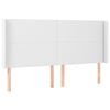 vidaXL T&ecirc;te de lit avec oreilles Blanc 163x23x118/128 cm Similicuir