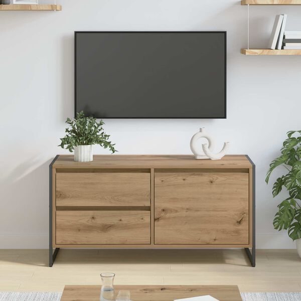 vidaXL Meuble TV Ch&ecirc;ne artisan 100 x 36 x 49.5 cm Bois d'ing&eacute;nierie