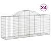 vidaXL Paniers &agrave; gabions arqu&eacute;s 4 pcs 200x50x80/100 cm Fer galvanis&eacute;