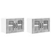 vidaXL Cabinet en verre mural LUCCA 2 pc Gris b&eacute;ton Bois d'ing&eacute;nierie