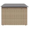 vidaXL Tabouret de jardin avec coussin beige 55x55x37cm résine tressée