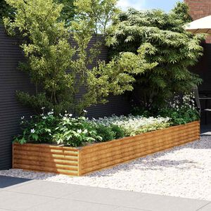 vidaXL Lit sur&eacute;lev&eacute; de jardin 387x100x36 cm acier corten