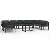vidaXL Salon de jardin 10 pcs avec coussins Aluminium Anthracite