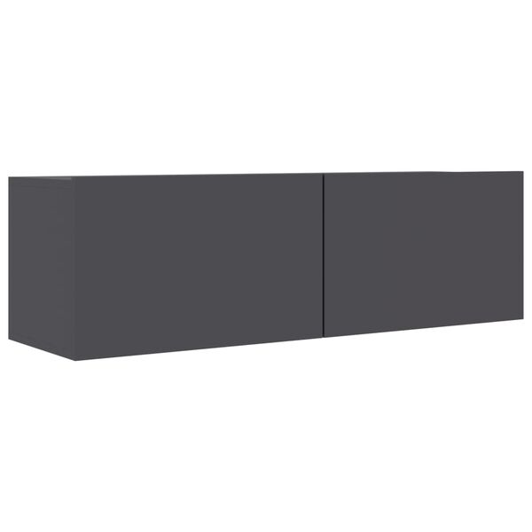vidaXL Meuble TV Gris 100x30x30 cm Bois d’ingénierie