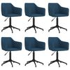 vidaXL Chaises pivotantes &agrave; manger lot de 6 Bleu Velours