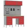 vidaXL Ensemble de placards de travail avec tiroir 8 pc Rouge