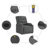 vidaXL Fauteuil de massage inclinable Gris fonc&eacute; Tissu