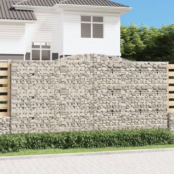 vidaXL Paniers à gabions arqués 5 pcs 400x50x200/220 cm Fer galvanisé