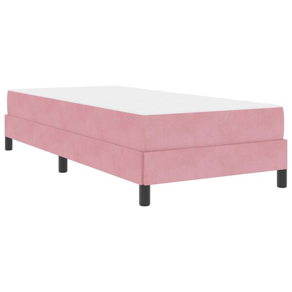 vidaXL Lit &agrave; ressorts avec matelas Rose 80 x 200 cm tissu