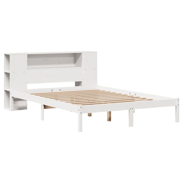 vidaXL Lit biblioth&egrave;que sans matelas blanc 160x200 cm bois pin massif