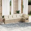vidaXL Salon de jardin avec coussins 6 pcs beige r&eacute;sine tress&eacute;e