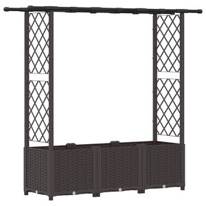 vidaXL Lit &Eacute;lev&eacute; avec Treillis et Toit Marron 162,5 x 40 x 136 cm PP