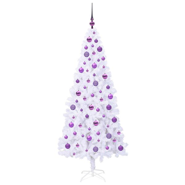vidaXL Sapin de No&euml;l artificiel avec 300 LED Blanc 180 cm PVC et Acier