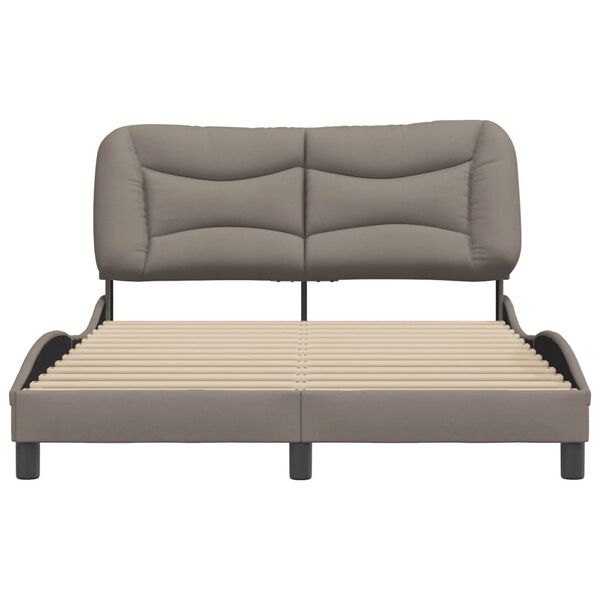 vidaXL Cadre de lit sans matelas Hvar taupe 140x200 cm tissu