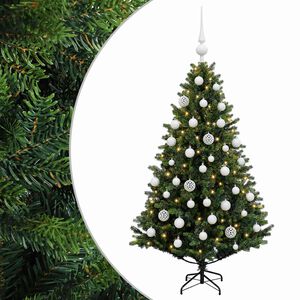vidaXL Arbre de No&euml;l Artificiel avec Boule 120 cm 150 LED Blanc chaud