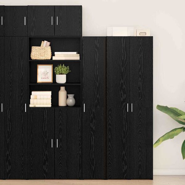 vidaXL Haut Armoire Chêne noir 30 x 42.5 x 185 cm Bois d'ingénierie