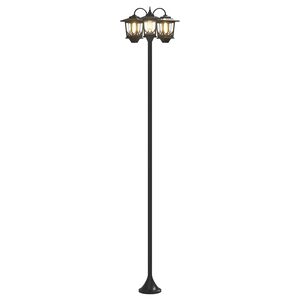 vidaXL Lampadaire &agrave; 3 t&ecirc;tes Noir 16 x 16 x 187 cm Aluminium et ABS