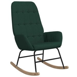 vidaXL Chaise &agrave; bascule Vert fonc&eacute; Tissu