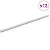 vidaXL Tige de placard 12 pcs Argent&eacute; 764 x 15 x 29 mm