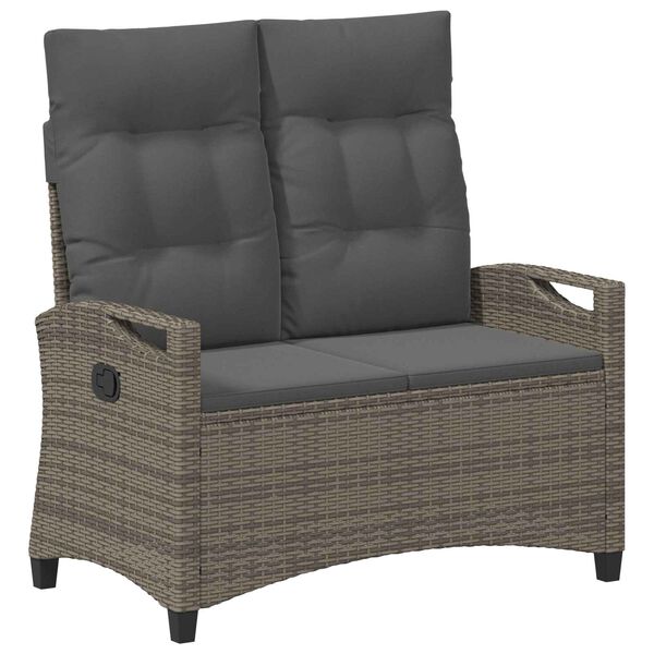 vidaXL Banc de jardin Gris et Gris fonc&eacute; 105 x 60 x 112 cm