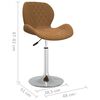 vidaXL Chaise pivotante de salle &agrave; manger Marron Velours