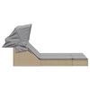 vidaXL Chaise longue double avec auvent et coussins beige poly rotin