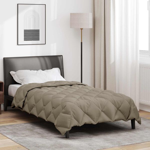 vidaXL Duvet d'hiver Gris clair 220 x 140 cm Microfibre