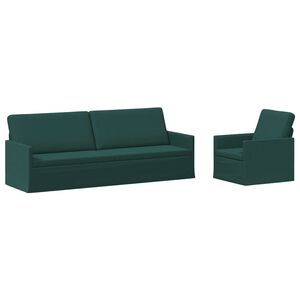 vidaXL Ensemble de Canap&eacute;s 2 pcs Vert fonc&eacute; Tissu