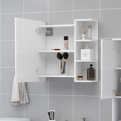 vidaXL Armoire à miroir de bain Blanc 62,5x20,5x64 cm Aggloméré