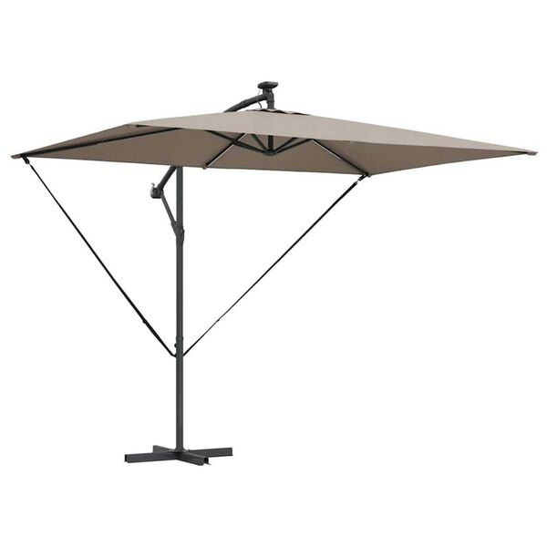 vidaXL Parasol Taupe 294 x 200 x 270 cm Polyester et Aluminium