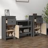 vidaXL Buffets 2 pcs gris 40x35x80 cm bois massif de pin
