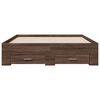 vidaXL Cadre de lit avec tiroirs sans matelas ch&ecirc;ne marron 135x190 cm