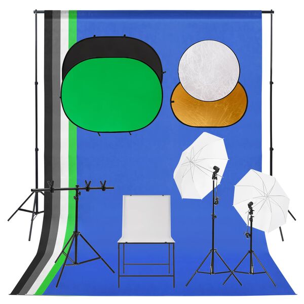 vidaXL Kit d'&eacute;clairage de studio photo fond et table de prise de vue