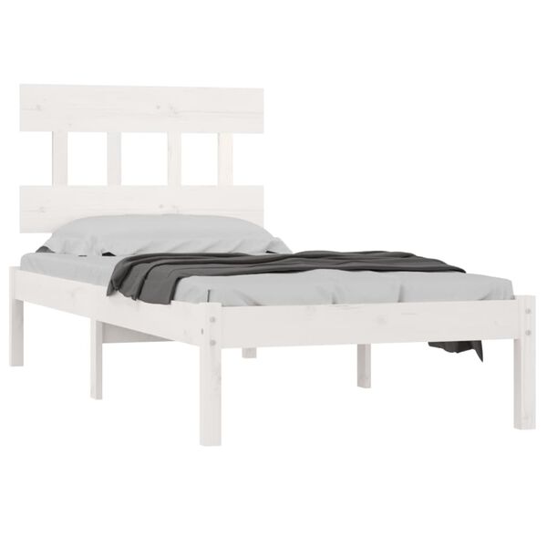 vidaXL Cadre de lit sans matelas blanc 100x200 cm bois massif