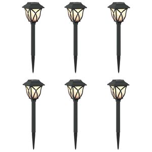 vidaXL Lampes solaires ext&eacute;rieures avec pique de sol 6 pc Blanc chaud