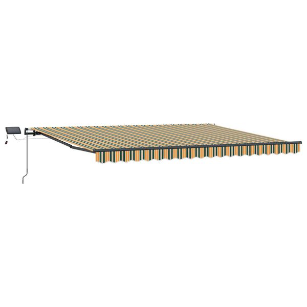 vidaXL Auvent R&eacute;tractable Vert et jaune 400 &times;300 cm tissu
