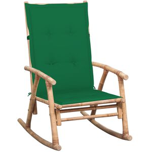 vidaXL Chaise &agrave; bascule avec coussin bambou