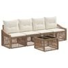 vidaXL Ensemble de canap&eacute; de jardin 5 pc Beige polyrotin