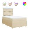 vidaXL Sommier &agrave; lattes de lit avec matelas cr&egrave;me 120x190 cm tissu