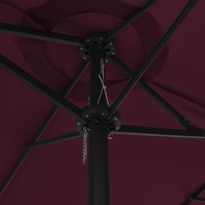 vidaXL Parasol d'extérieur avec mât en aluminium 460 x 270 cm Bordeaux