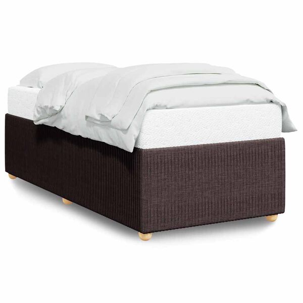vidaXL Cadre de lit sans matelas marron fonc&eacute; 90x200 cm tissu