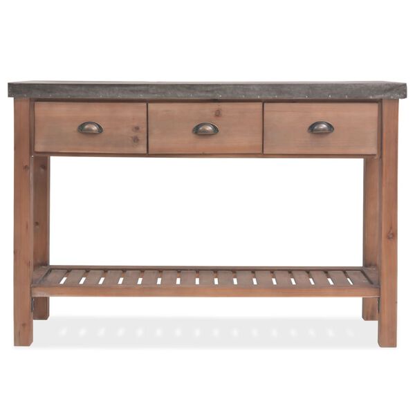 vidaXL Table console Bois massif de sapin 122 x 35 x 80 cm