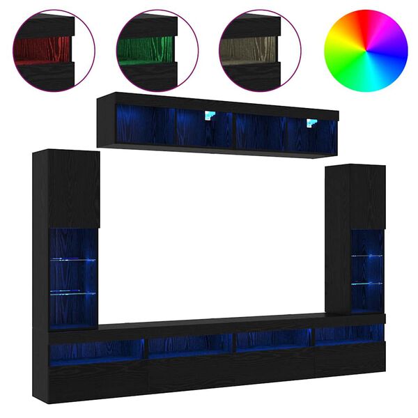 vidaXL Ensemble meuble TV 6 pcs Chêne noir Bois d'ingénierie