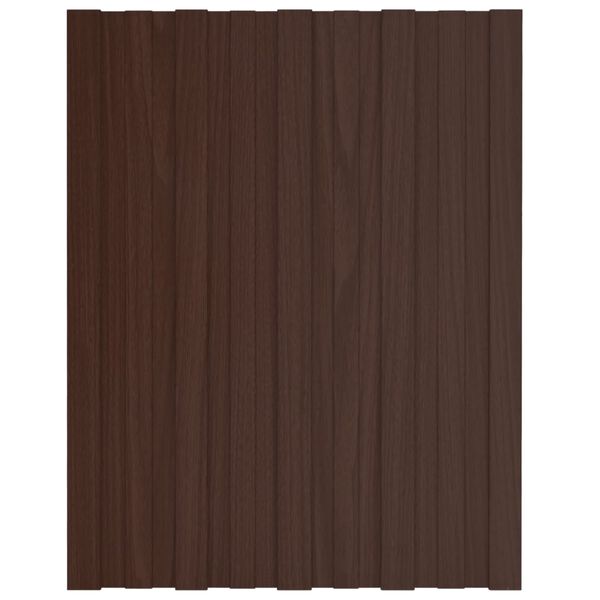 vidaXL Panneaux de toiture 12 pcs Acier galvanis&eacute; Marron 60x45 cm