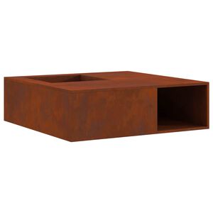 vidaXL Foyer de chemin&eacute;e Rouill&eacute; 100 x 100 x 30 cm Acier patin&eacute;