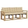vidaXL Ensemble de canap&eacute;s d'ext&eacute;rieur 3 pc Blanc et Beige