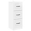 vidaXL Armoire &agrave; tiroirs Blanc brillant 33 x 34,5 x 87 cm